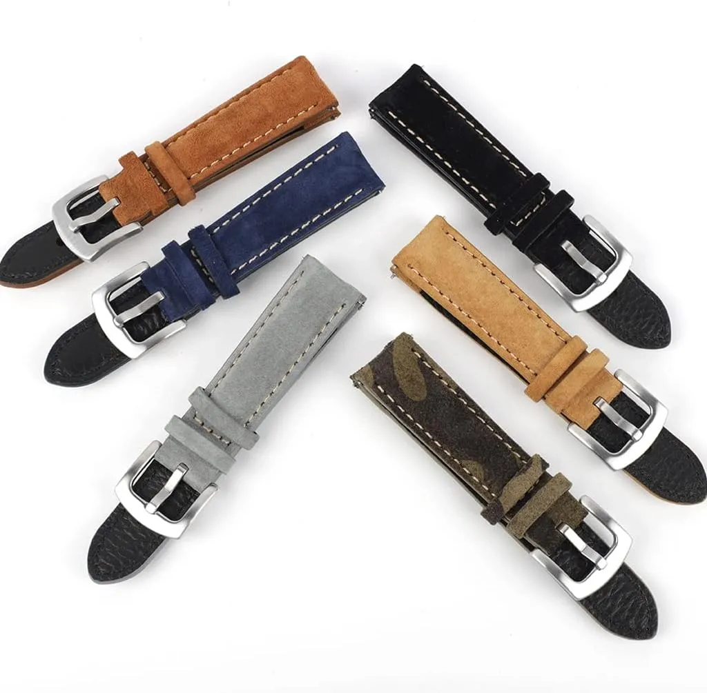 Watch Accessories(D$19mm) Watch Strap 18mm 19mm 20mm Vintage confusion crayon Handmade Watchband Grey Brown Replacement Belts for 