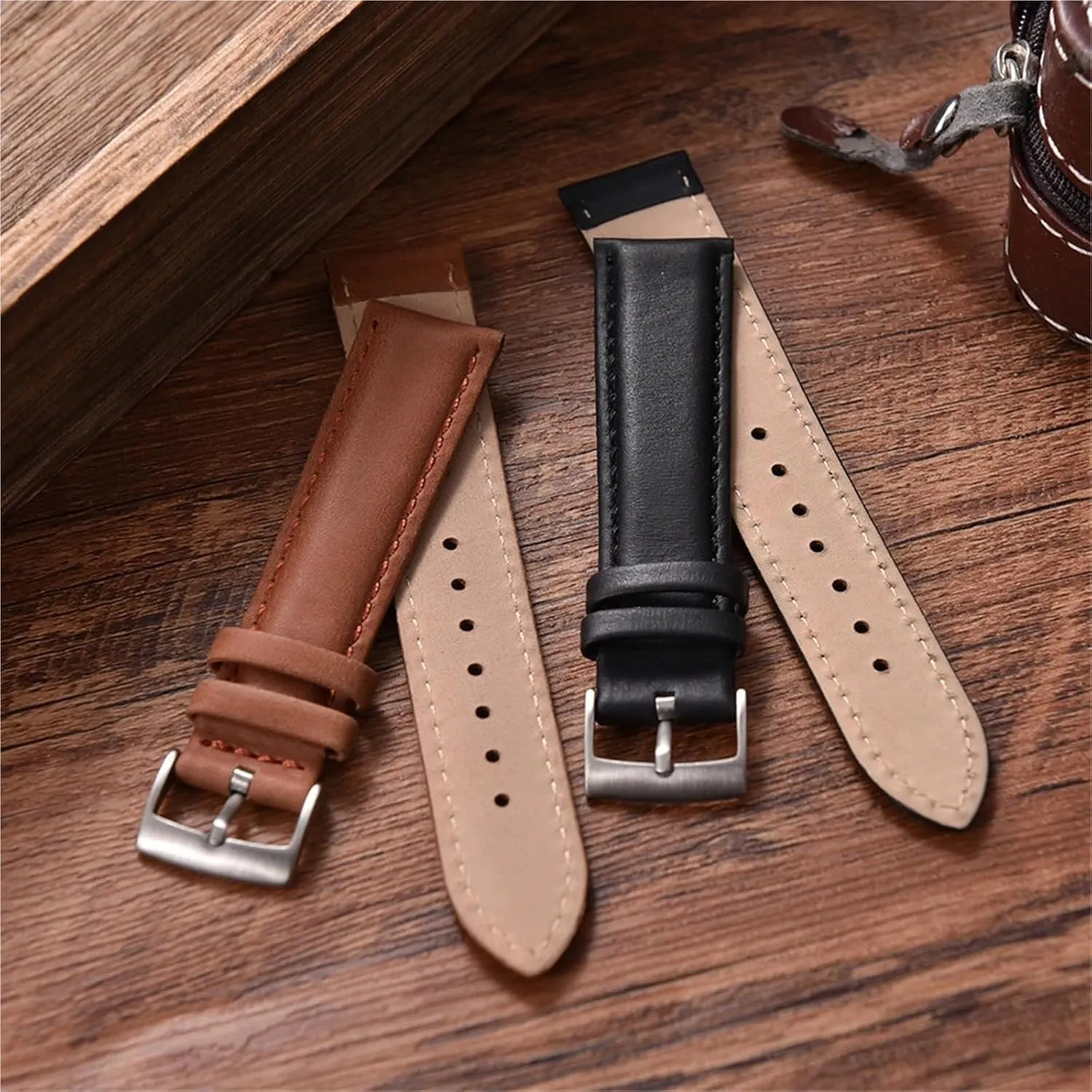 Watch Band dedicate usual tactile counsel feel address 20mm 22mm Vintage Watch Band Wristband Leather 