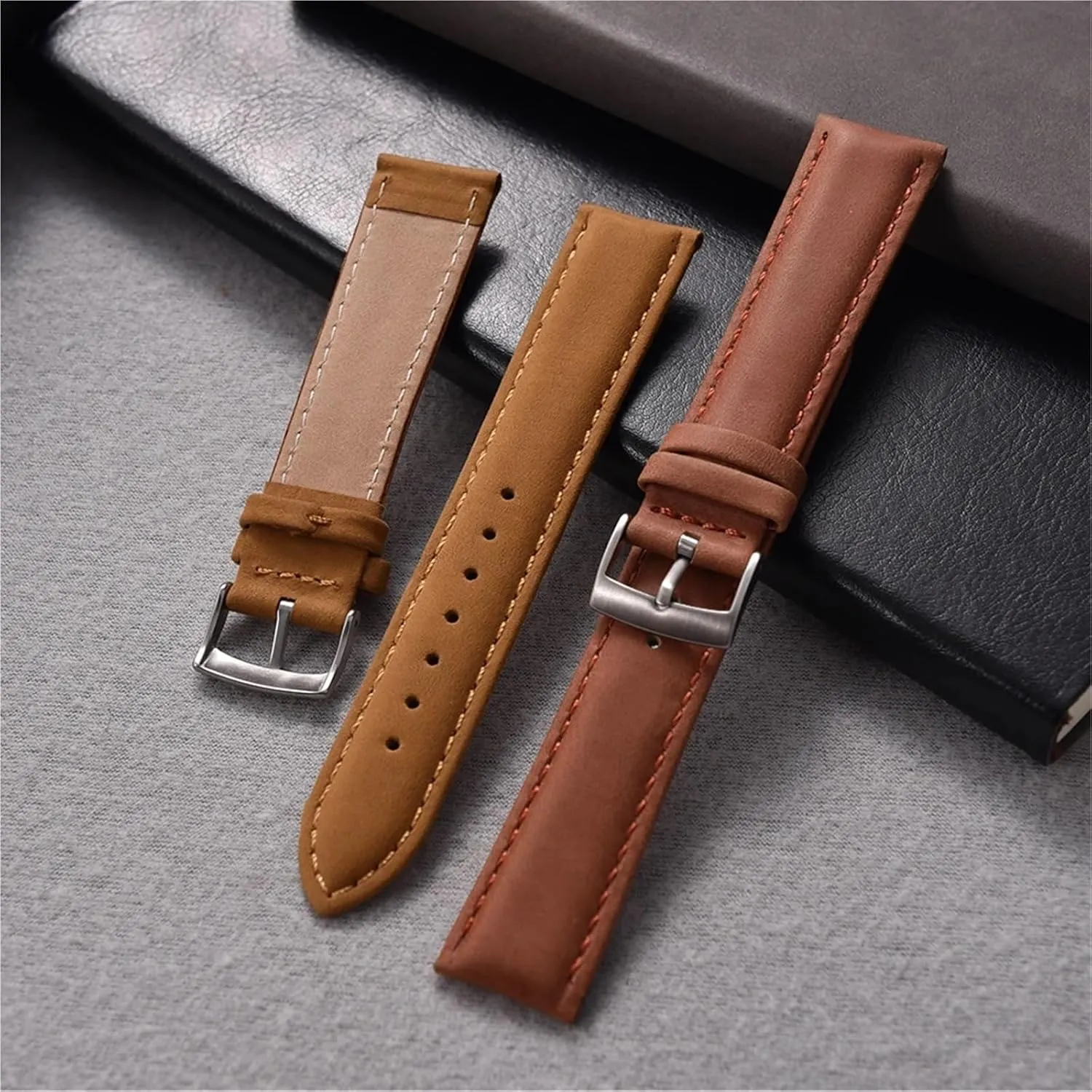 Watch Band dedicate usual tactile counsel feel address 20mm 22mm Vintage Watch Band Wristband Leather 