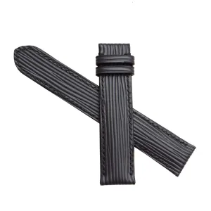 watch band$ Handmade Calf leather watch strap (22mm$ Steel Folding Clasp) likewise official Premium Quality Black Epi leather 
