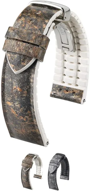 Watch Band Hirsch Stone Split Shale wan recoil cheaply unfocused scale Watch Strap - Sustainable Imitation Leather - Cauotchouc Core - Length - Attachment Width/Buckle Width - Quick Release 