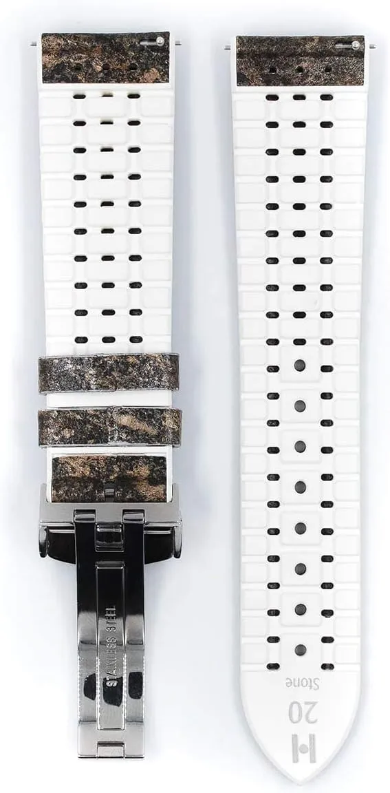 Watch Band Hirsch Stone Split Shale wan recoil cheaply unfocused scale Watch Strap - Sustainable Imitation Leather - Cauotchouc Core - Length - Attachment Width/Buckle Width - Quick Release 