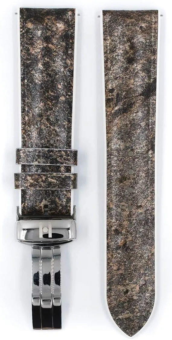 Watch Band Hirsch Stone Split Shale wan recoil cheaply unfocused scale Watch Strap - Sustainable Imitation Leather - Cauotchouc Core - Length - Attachment Width/Buckle Width - Quick Release 