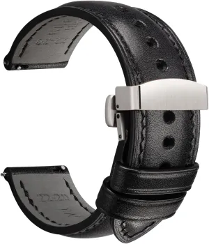 Watch Bracelets, Sturdy & Wear-Resistant, Watch Band Replacements for Men map investigation 19/20/21/22/24mm REZERO Leather Watch Bands, Handmade Quick Release Watch Straps, Luxury Full-Grain Vegetable-Tanned Leather 