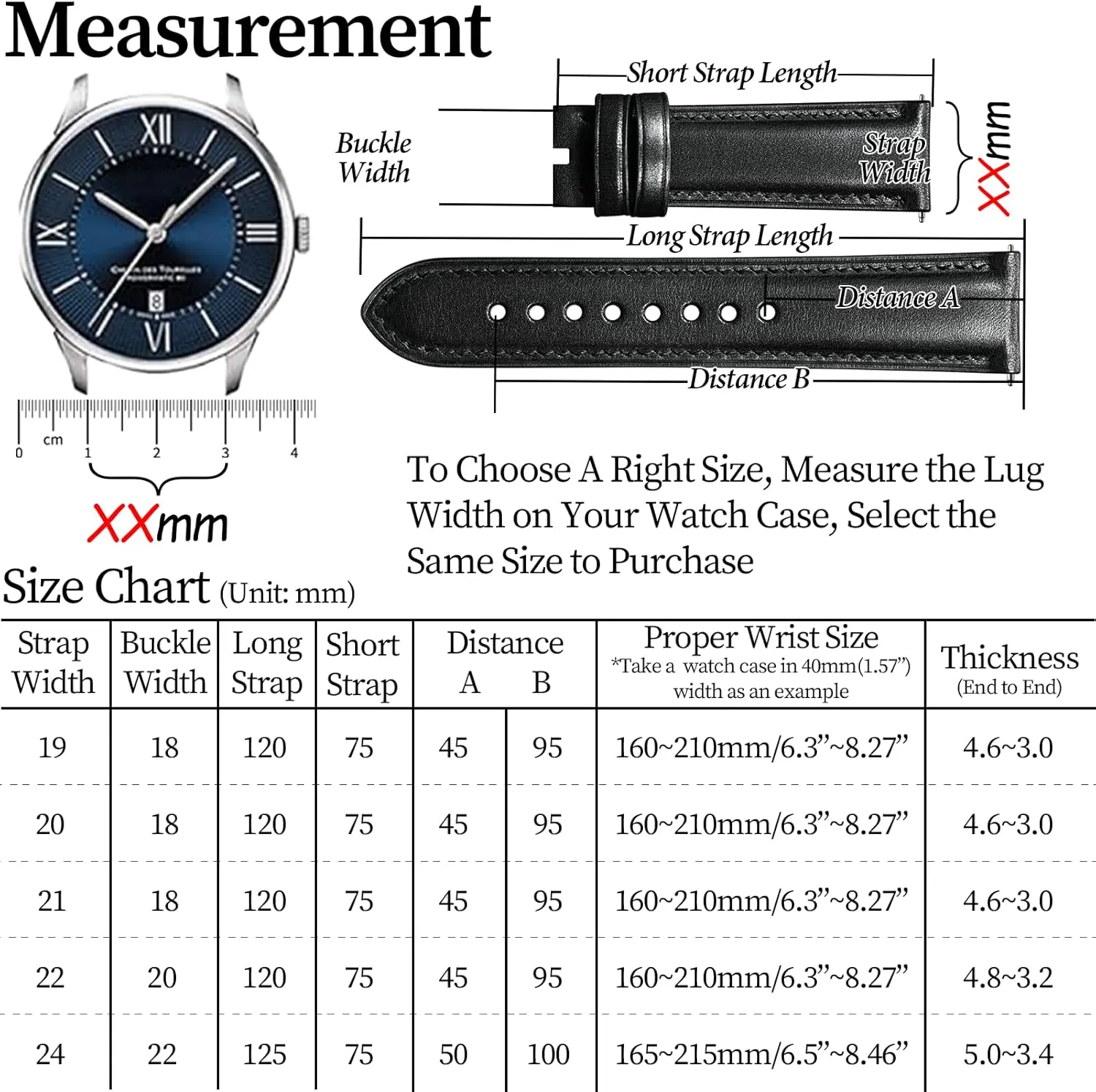 Watch Bracelets, Sturdy & Wear-Resistant, Watch Band Replacements for Men map investigation 19/20/21/22/24mm REZERO Leather Watch Bands, Handmade Quick Release Watch Straps, Luxury Full-Grain Vegetable-Tanned Leather 