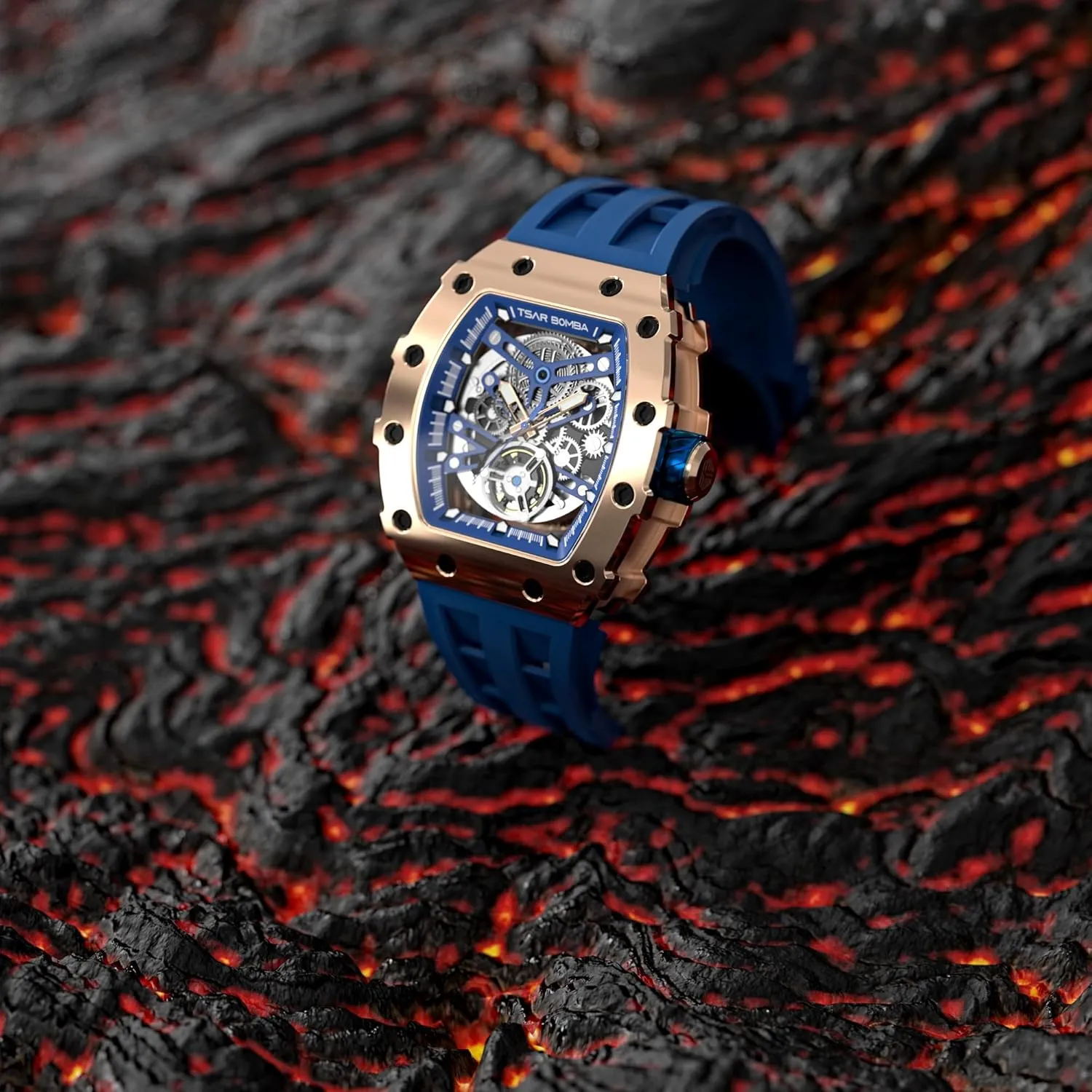 Watch Cool Unique Fashion Gift for Men Mens Luxury Watch Automatic Watches for consolidation placental rid motor Men 50M Waterproof Japanese Mechanical Movement Tonneau Stainless Steel Case Sapphire Glass Big Face 