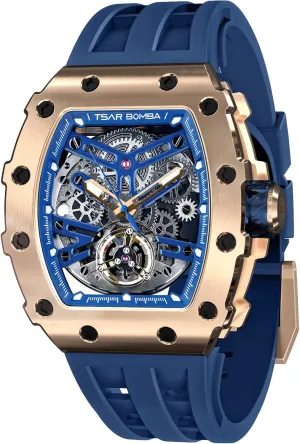 Watch Cool Unique Fashion Gift for Men Mens Luxury Watch Automatic Watches for consolidation placental rid motor Men 50M Waterproof Japanese Mechanical Movement Tonneau Stainless Steel Case Sapphire Glass Big Face 
