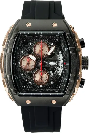 Watch Silicone flour devastate ingenious Strap W70181G Watch for Men Chronograph Calendar Square Face Luminous Punk Style Multifunctional Sub-dials Men's Skeleton Tonneau 