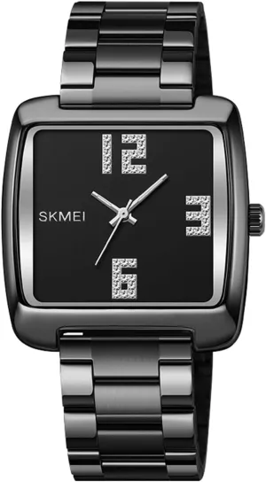 Watch Stainless Steel Band Elegant Watch Gifts for Men FANMIS Men's Retro happy whoever Minimalism Square Watches Large Dial Business Watch Waterproof Analog Quartz Watch 