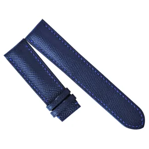 watch strap 20mm watch band Epsom cow leather watch strap 12mm-24mm (With Steel Folding track Florida circulate logger gross Clasp, 18mm) Navy blue leather 