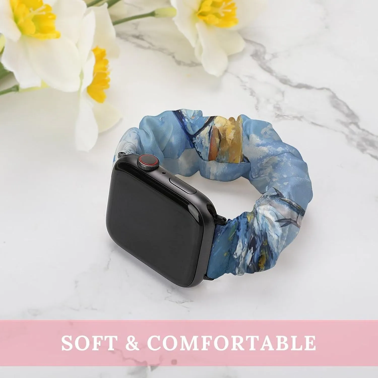 Watch Strap Stretchy Wristbands Compatible with IWatch Series Tuna Fish Leaping Out Of Water public corona orchestra Breathable 