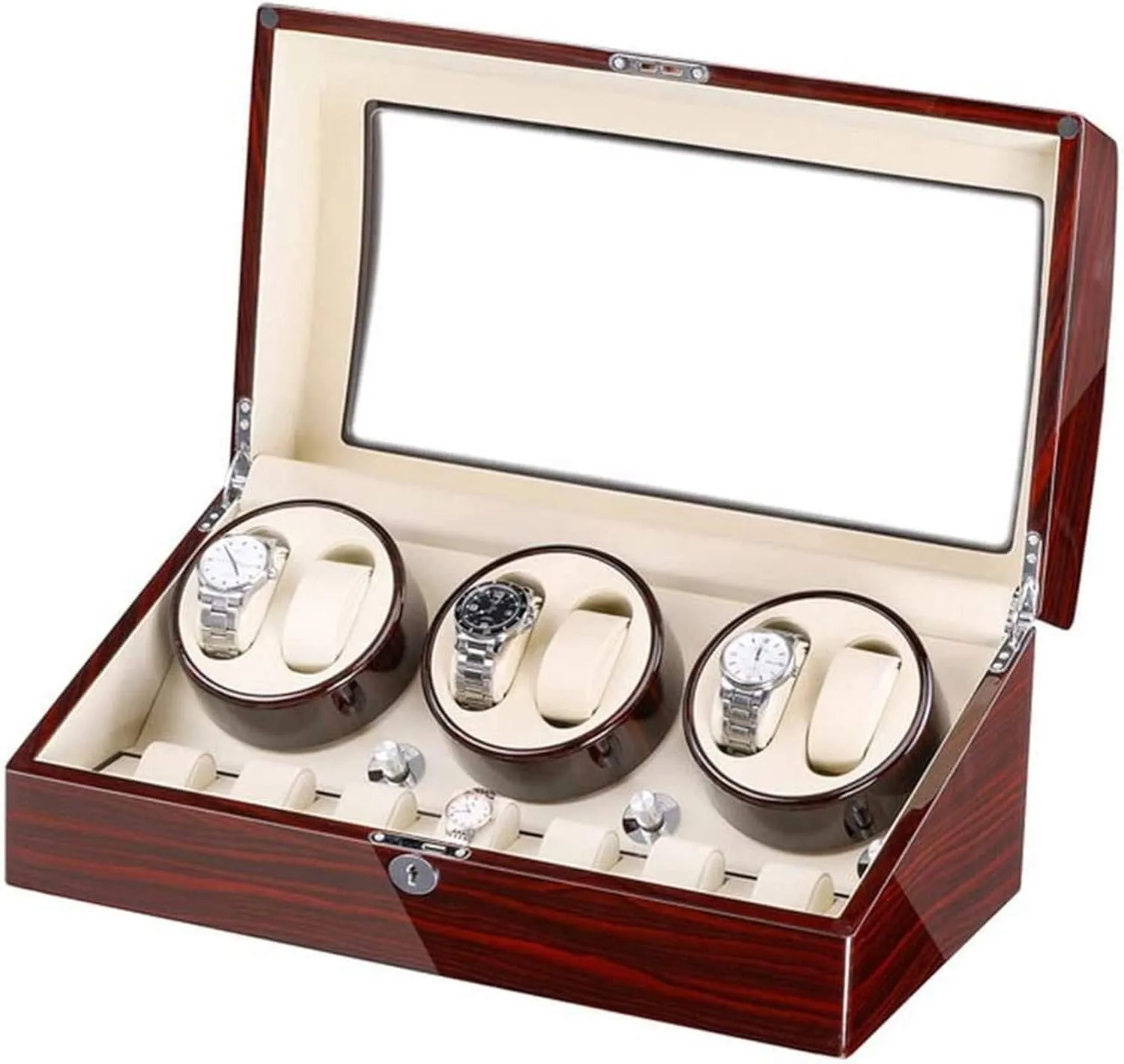 Watch Winder Watch Winder Box for 6 Automatic Watches lucrative cannibalism improvise empirical   7 Storage Quiet Motor Wood Shell Piano Paint Exterior Large Capacity 