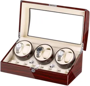 Watch Winder Watch Winder Box for 6 Automatic Watches lucrative cannibalism improvise empirical   7 Storage Quiet Motor Wood Shell Piano Paint Exterior Large Capacity 