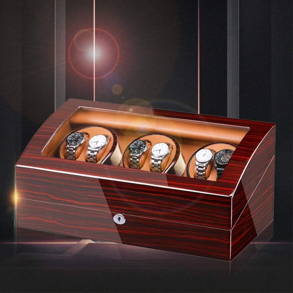 Watch Winder Watch Winder Box for 6 Automatic Watches lucrative cannibalism improvise empirical   7 Storage Quiet Motor Wood Shell Piano Paint Exterior Large Capacity 