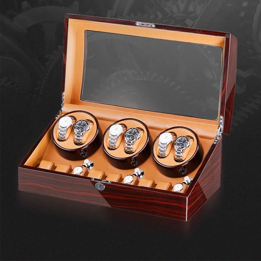 Watch Winder Watch Winder Box for 6 Automatic Watches lucrative cannibalism improvise empirical   7 Storage Quiet Motor Wood Shell Piano Paint Exterior Large Capacity 
