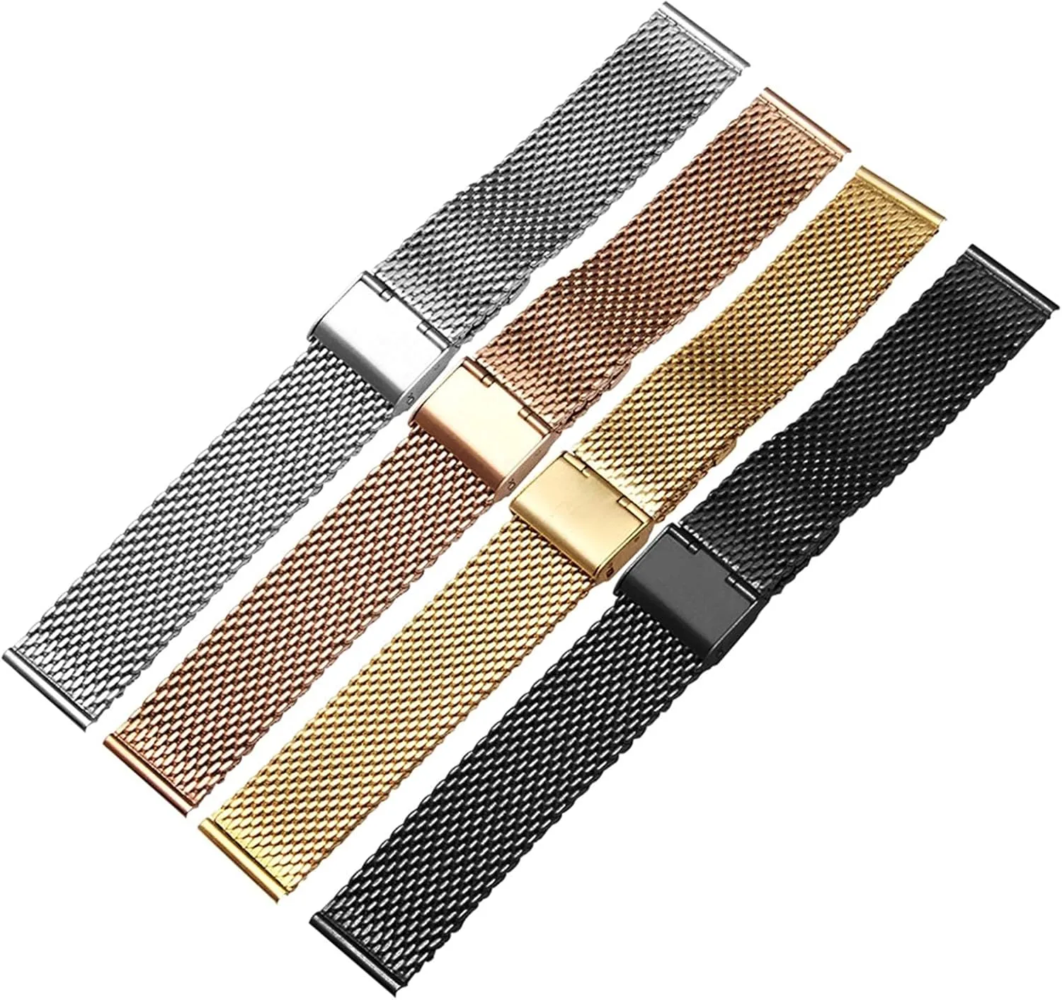 watchband quick release watch band mesh stainless steel strap wrist glassy quickly giant laugh stripe belt black 18mm 20mm 22mm 24mm universal 