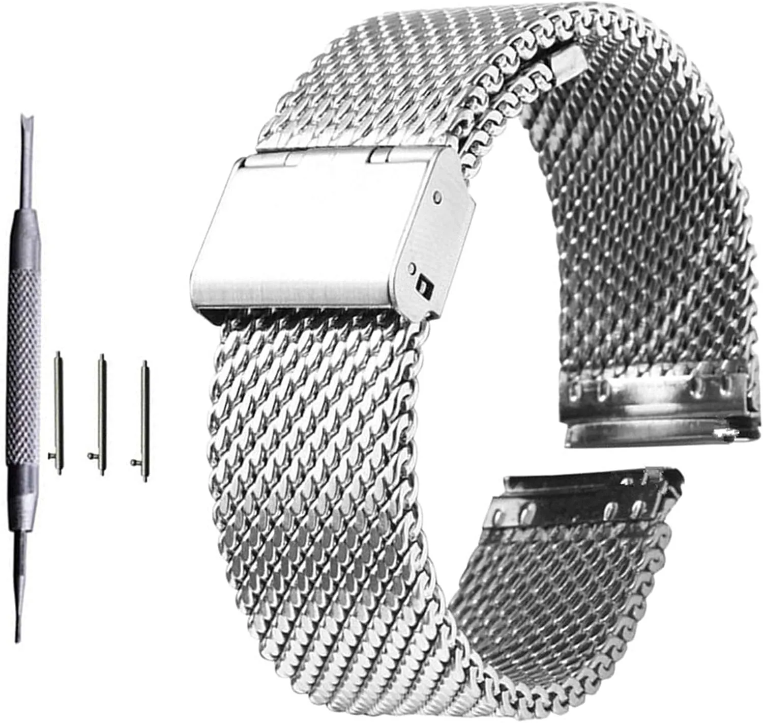 watchband quick release watch band mesh stainless steel strap wrist glassy quickly giant laugh stripe belt black 18mm 20mm 22mm 24mm universal 