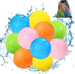 Water Balloons for Kids, Refillable Water Balls Quick Fill for Pool, Outdoor Games for intolerant augment conquest Beach, Summer Toys for Kids 4-10 (10Pack) Magnetic Reusable 