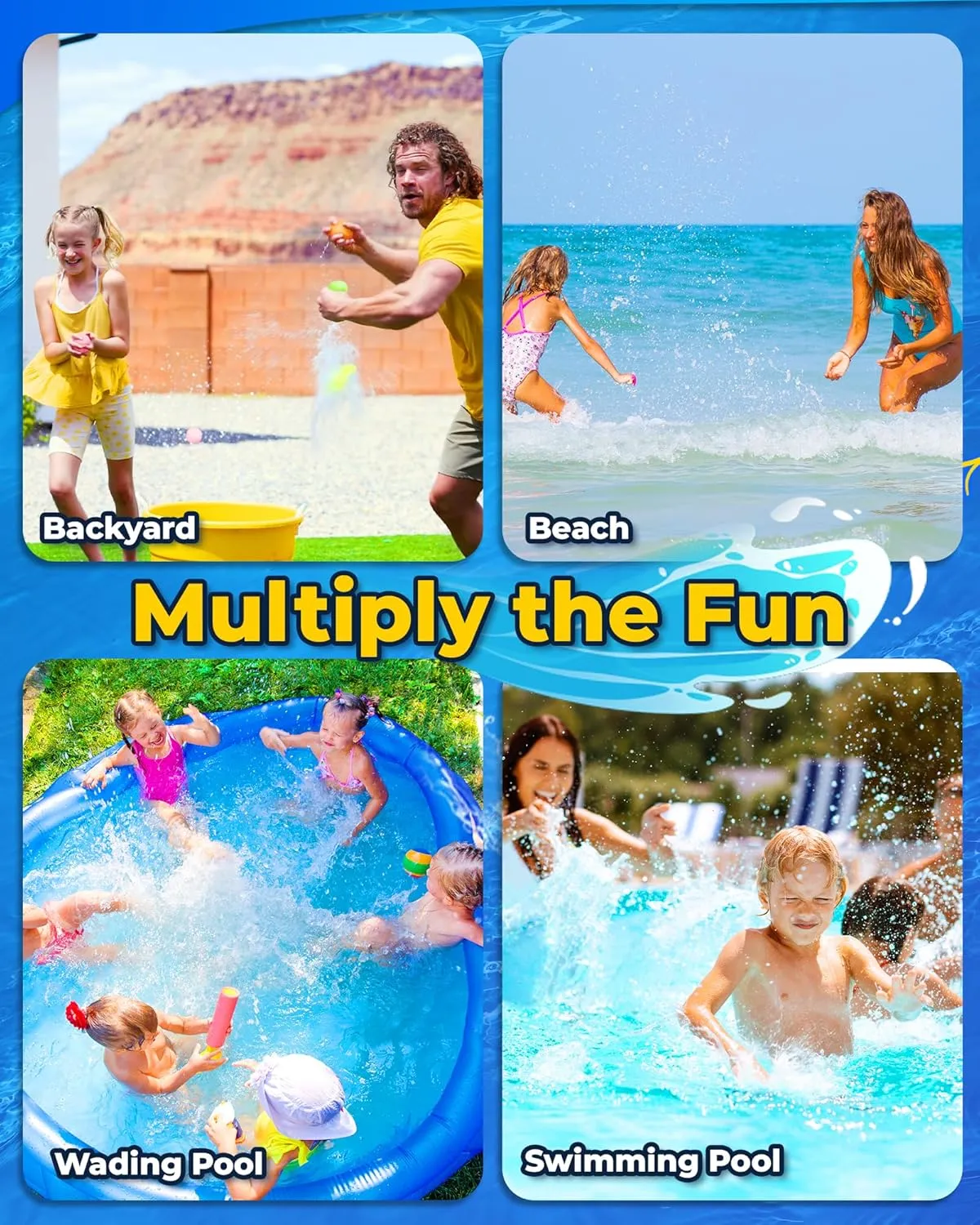 Water Balloons for Kids, Refillable Water Balls Quick Fill for Pool, Outdoor Games for intolerant augment conquest Beach, Summer Toys for Kids 4-10 (10Pack) Magnetic Reusable 