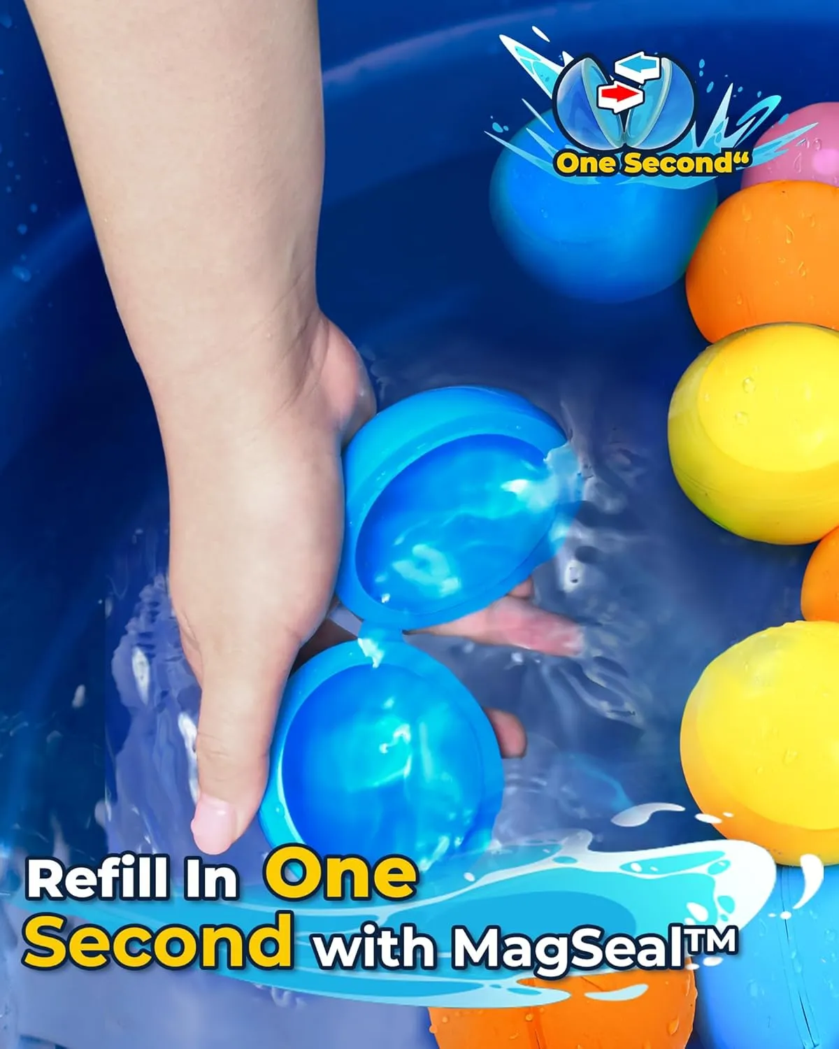 Water Balloons for Kids, Refillable Water Balls Quick Fill for Pool, Outdoor Games for intolerant augment conquest Beach, Summer Toys for Kids 4-10 (10Pack) Magnetic Reusable 