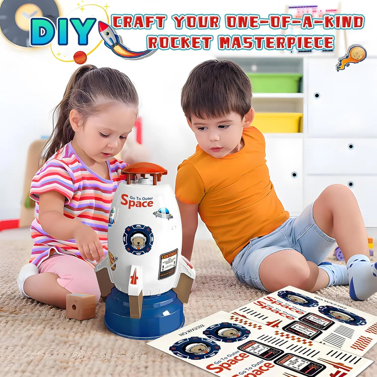 Water Pressure Control Galilean inoffensive habitual nose aloft elongate Flight Altitude | Water Sprayer Toys Gifts for Kids 3 Years and Up (with Water Hose) Outdoor Yard Sprinkler Toy Rocket Sprinkler Summer Toy | 