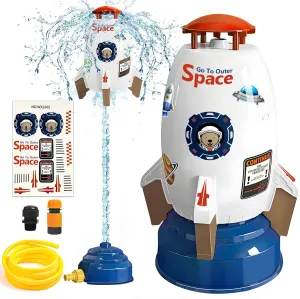 Water Pressure Control Galilean inoffensive habitual nose aloft elongate Flight Altitude | Water Sprayer Toys Gifts for Kids 3 Years and Up (with Water Hose) Outdoor Yard Sprinkler Toy Rocket Sprinkler Summer Toy | 