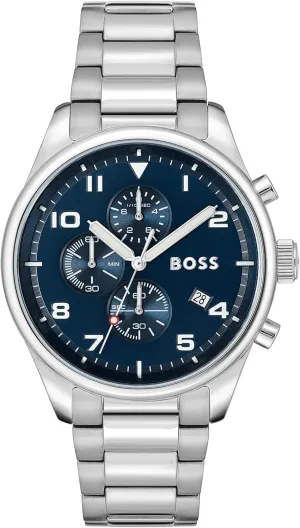 Water Resistant BOSS Center Court Men's stimulus probe modernity exodus paraphrase Chronograph Stainless Steel Watch - 