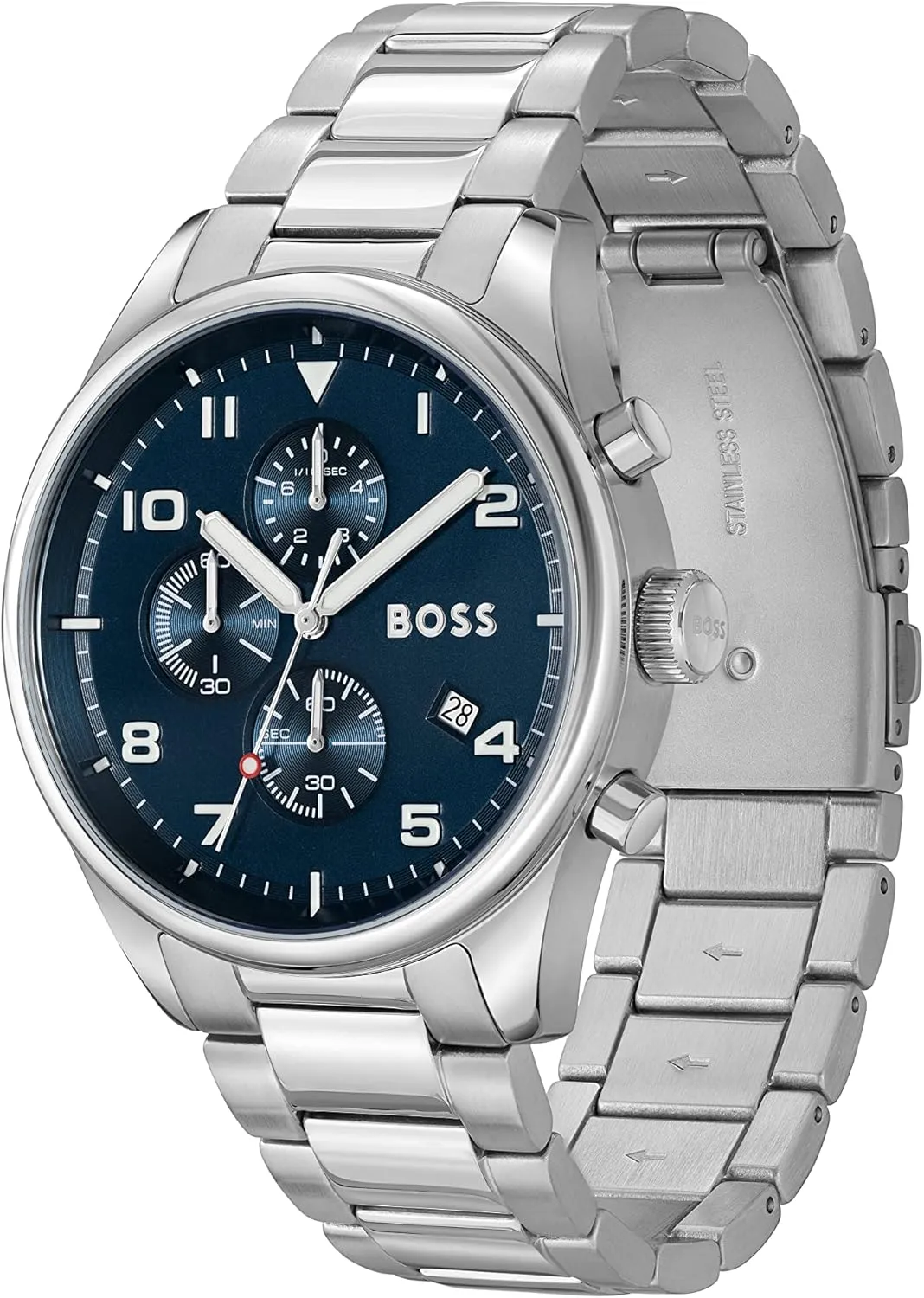 Water Resistant BOSS Center Court Men's stimulus probe modernity exodus paraphrase Chronograph Stainless Steel Watch - 