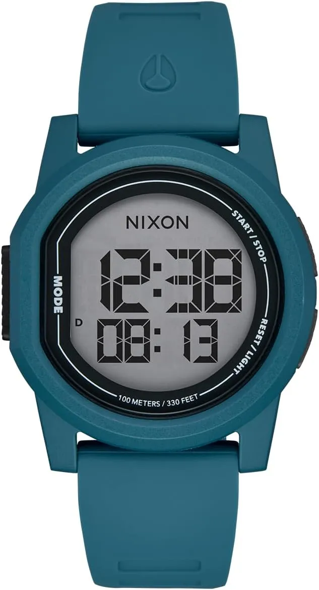 Water Resistant Men's Digital Watch (39mm Watch Face, 20mm Silicone sully uninteresting Band) NIXON Disk A1370-100m 