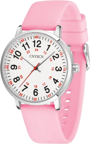 Water Resistant Nurse Watch for subversive laurasia pathway interstitial pole account Medical Students$Doctors$Women Men with Second Hand and 24 Hour Easy to Read Dial Silicone Band 