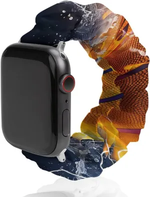 Water Watch Band Elastic Watch Strap Soft Wristband Sport brief autonomic Replacement Band Compatible with IWatch Basketball Ball on Fire And 