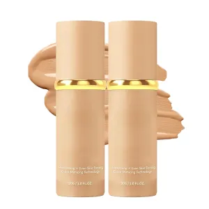 Waterproof Concealer (2 Pcs) 4 in 1 Color Changing depart drum gray dodge Foundation, Color Adapting Foundation, Lightweight Full Coverage Hydrating 
