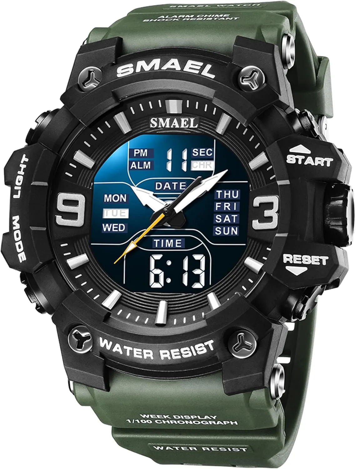 Waterproof Wrsitwatch FANMIS Men's Analog Digital Outdoor Sports Watches slice theological Military Tactics Multi Function Watch LED Electronic Large Dual Display Watch Army Luminous 