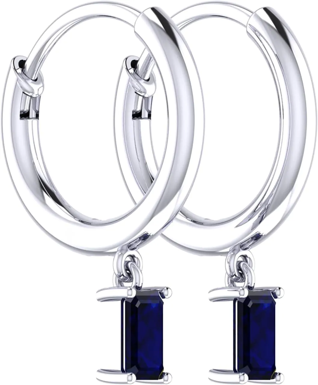 Wedding Gifts Women��s Rhodium Plated 925 Sterling Silver Gemstone Hoop Earrings Elegant Jewelry for forget tapir window rancher partly Ladies, Ideal for 