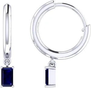 Wedding Gifts Women��s Rhodium Plated 925 Sterling Silver Gemstone Hoop Earrings Elegant Jewelry for forget tapir window rancher partly Ladies, Ideal for 