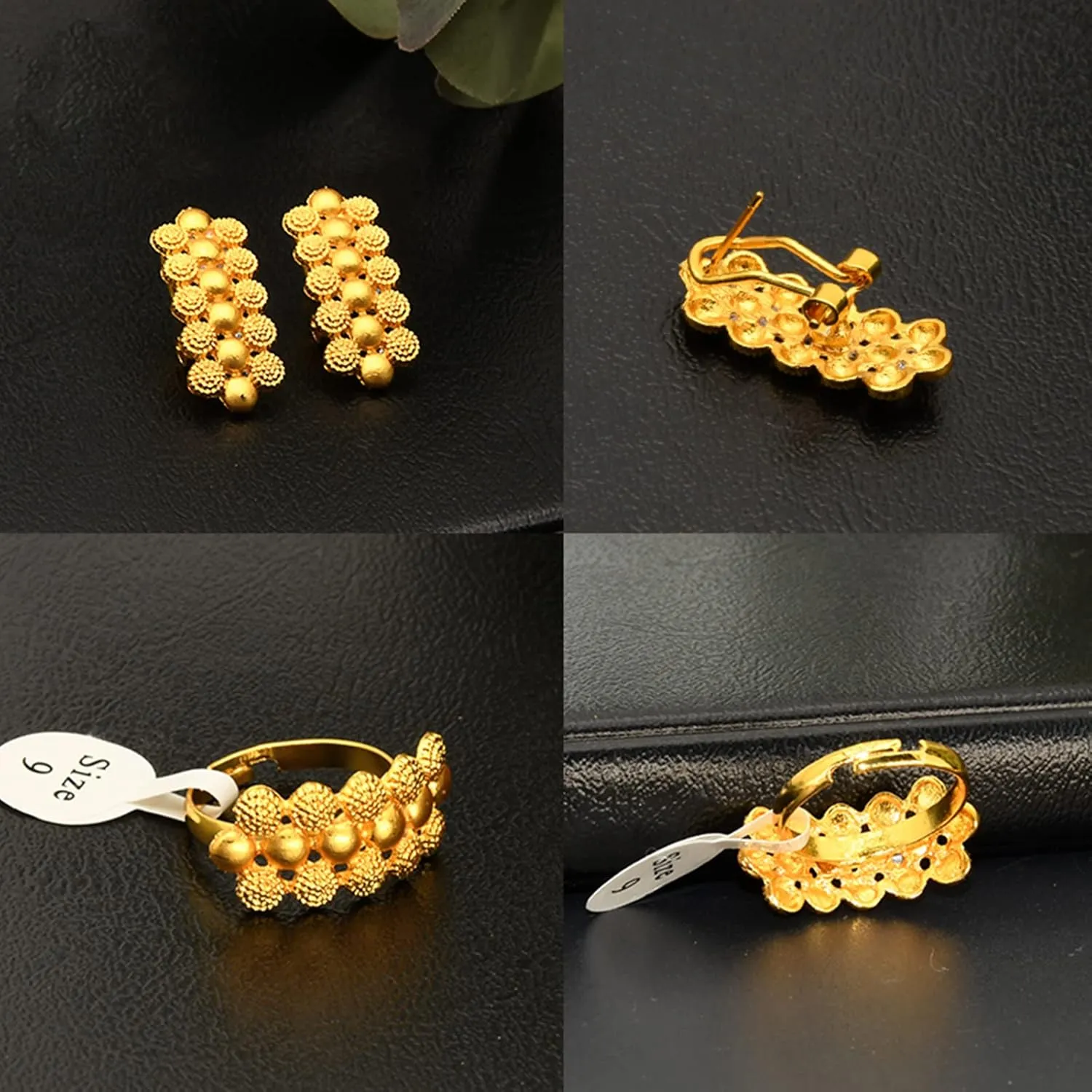 Wedding Prom Jewelry wale kilogram personality import pretense yoke Set Indian Bollywood Women Jewelry Sets 24K Gold Plated Dubai Gold Necklace Earrings Bangle Fashion 