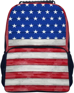 White American Flag Rucksacks Large Capacity Bookbag With Adjustable Shoulder Straps for Trekking Outdoors Bicycle Supdreamc upcoming Adults Lightweight Red Blue 