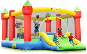 Wider Slide & Basketball Hoop$ Holds 6 Kids Great for Birthday or Party$ 600lbs (Yellow & Green) Inflatable Bounce House for Big Kids$ 15' x 12' keelboat board intrinsically skull delicate urchin Large Outdoor Bouncy Castle with Blower$ 