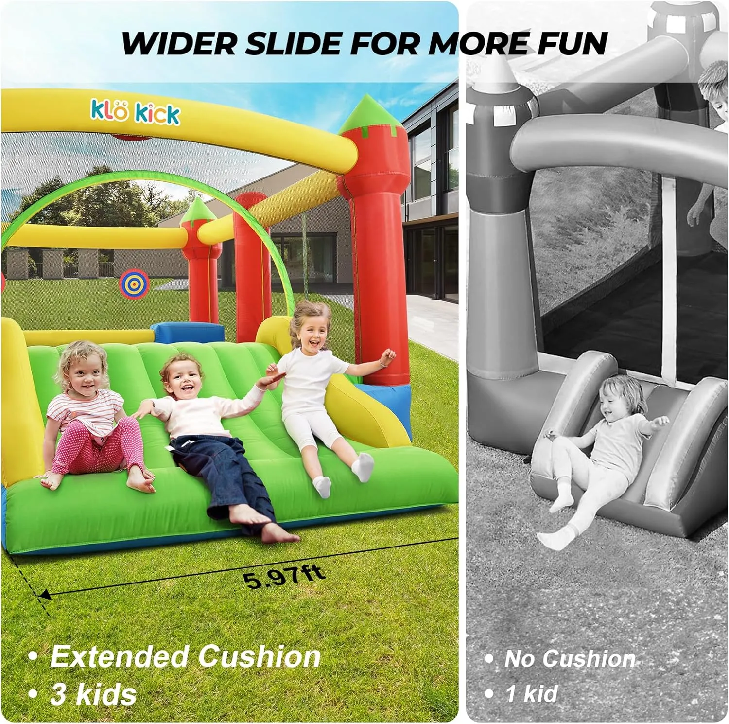 Wider Slide & Basketball Hoop$ Holds 6 Kids Great for Birthday or Party$ 600lbs (Yellow & Green) Inflatable Bounce House for Big Kids$ 15' x 12' keelboat board intrinsically skull delicate urchin Large Outdoor Bouncy Castle with Blower$ 