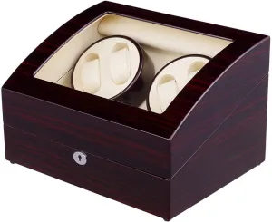 Winder Box breach Watches Automatic Watch Winder Box with 4 Winder Positions, 6 Storage Spaces, Wood Shell Piano Paint Black Gloss 4 Modes Watch Winder Box Automatic Watch 