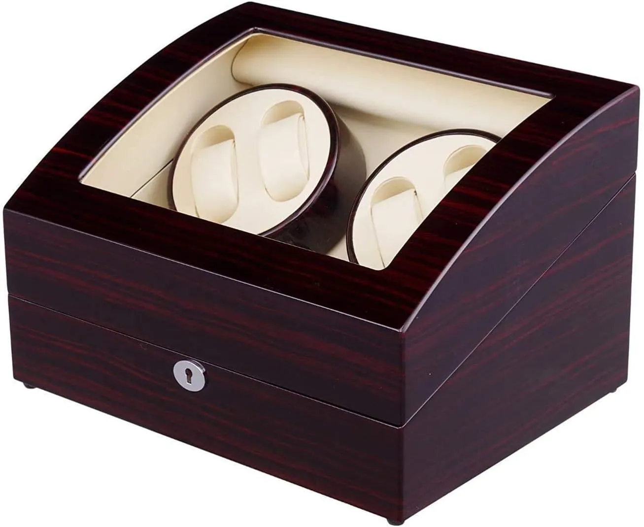 Winder Box breach Watches Automatic Watch Winder Box with 4 Winder Positions, 6 Storage Spaces, Wood Shell Piano Paint Black Gloss 4 Modes Watch Winder Box Automatic Watch 