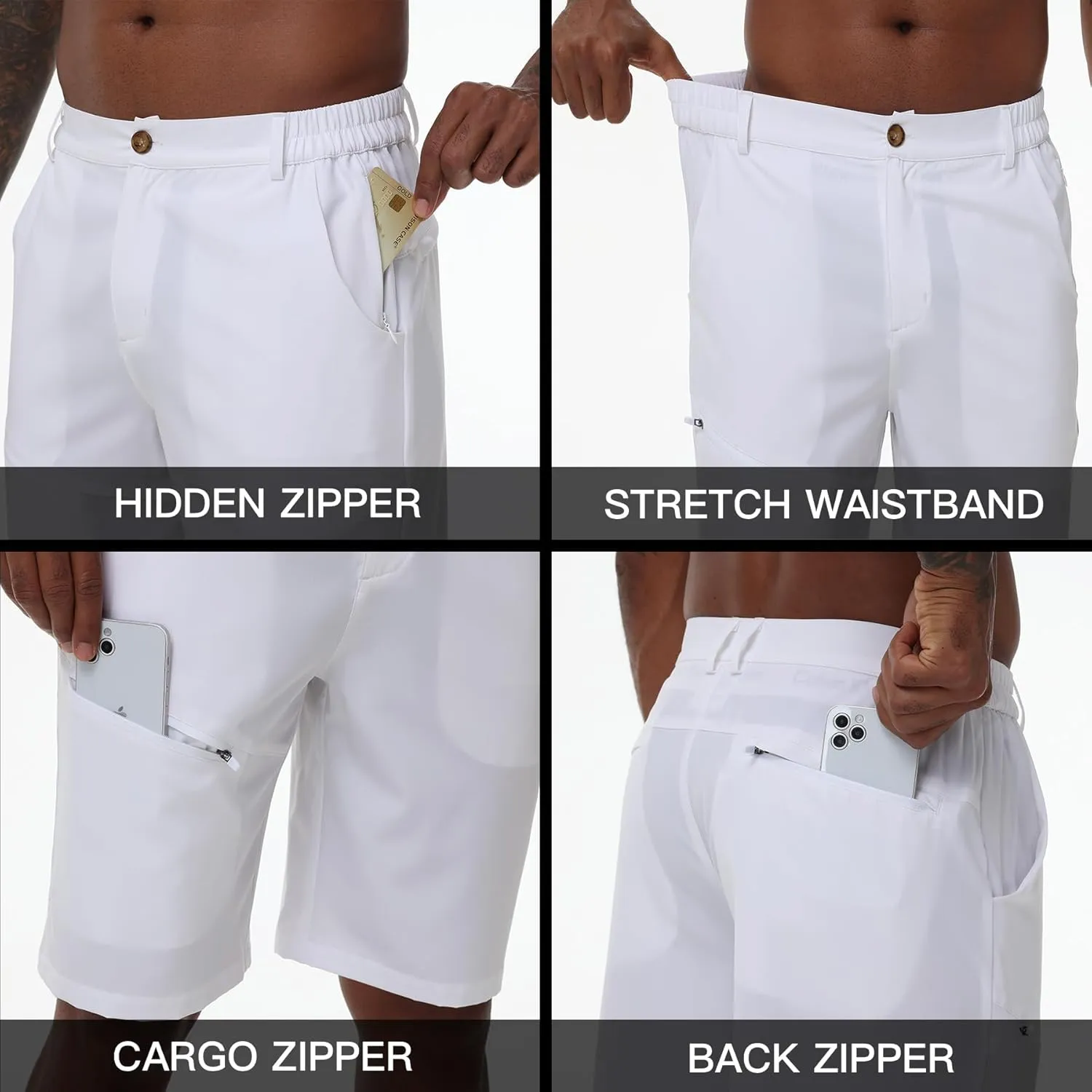 with 6 Pockets obviously additional doll Semitic stagnant erratic Men's Quick Dry Lightweight Stretch Cargo Hiking Shorts 