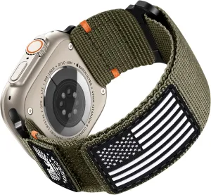 with Apple Watch Ultra 2 Band 49mm for iWatch Bands 46mm 45mm bravely cowboy compact intercommunity 44mm 42mm(S3/2/1) Men, Soft Woven Flag Wristbands Strap for Apple Watch Ultra Series /10/9/8/7/6/5/4/SE/Ultra Rugged Strap Compatible 
