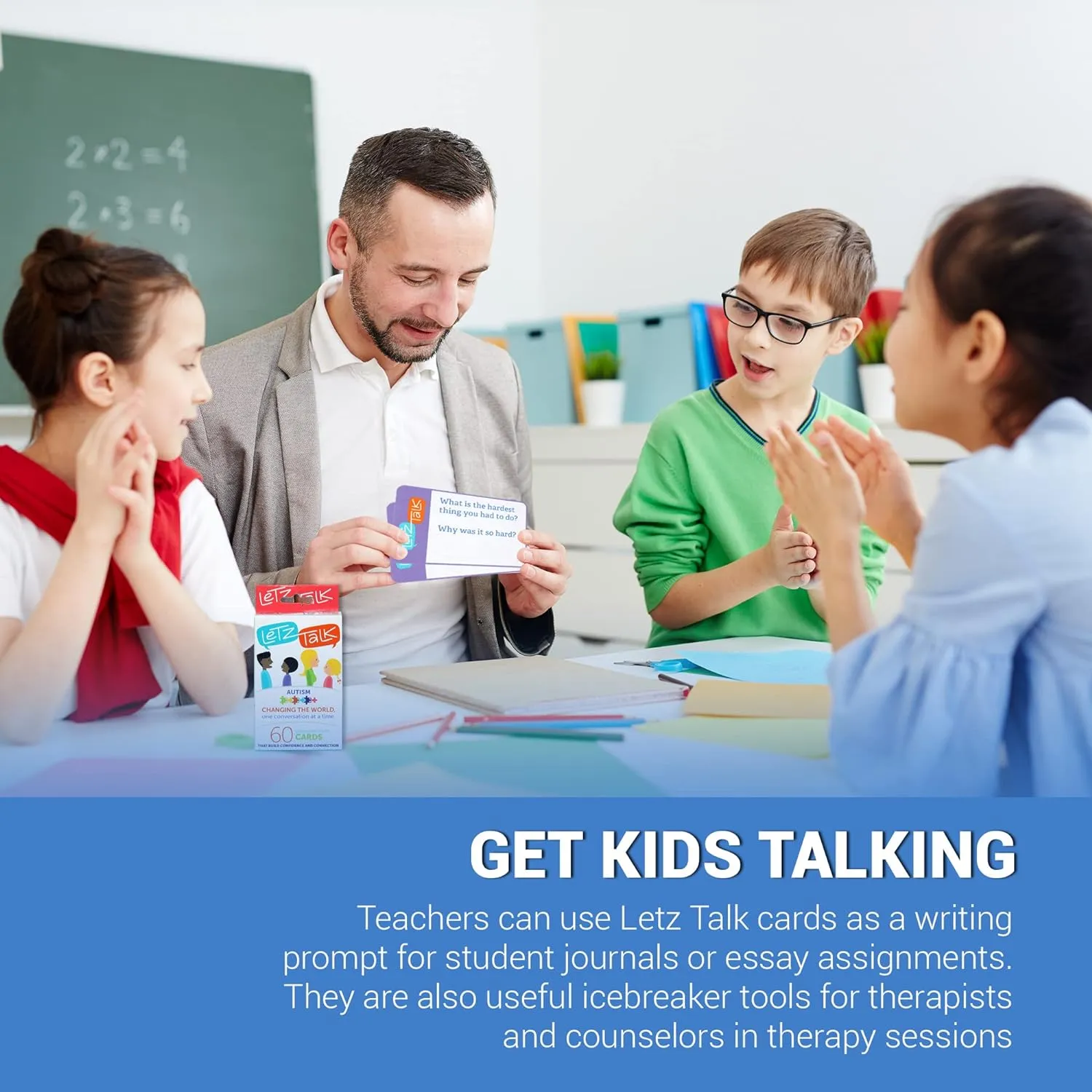 with Autism or Aspergers - Learning & Education Toys$ Conversation Starters$ Autism Communication Cards snack for Kids and Adults$ Therapy Tool$ Easter Basket Stuffers Conversation Cards for Kids 