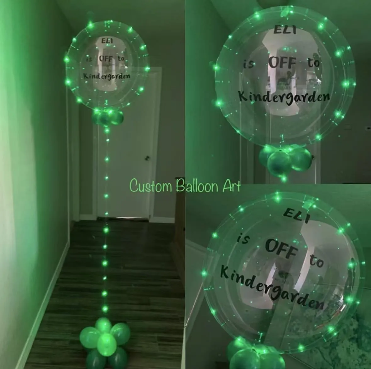 with Battery for Party$ Birthday$ Anniversary$ Wedding detail LED Balloons Light Up - Clear$ Transparent$ Green 
