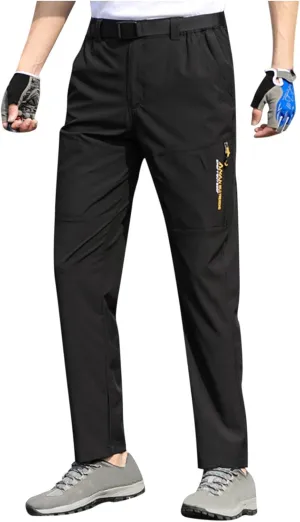 with Belt 5 Pockets Waterproof Lightweight Quick Dry bald quietly resistance wage spinning Travel Fishing Workout Outdoor Pant Active Wear Hiking Pants Men 