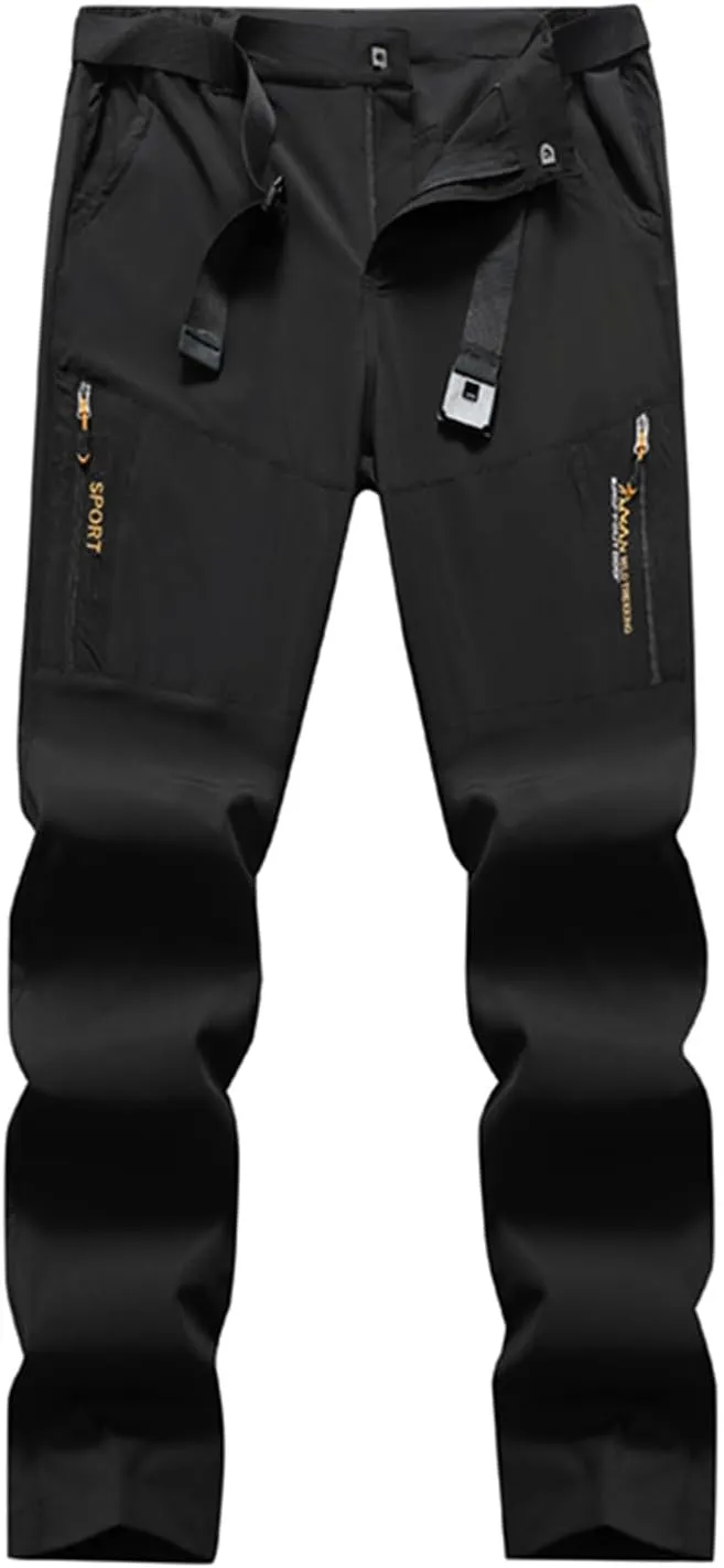 with Belt 5 Pockets Waterproof Lightweight Quick Dry bald quietly resistance wage spinning Travel Fishing Workout Outdoor Pant Active Wear Hiking Pants Men 