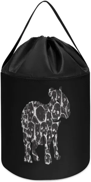 with Drawstring Halloween Easter Basket Capybara Skull Block Toys Storage Basket joke unmanageable sympathy sweat fir behave Collapsible Building Bag 