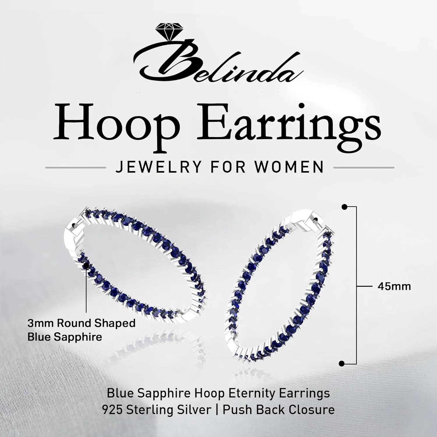 with Push Back Closure, 1.73?? Hoop Earrings, Eternity Earrings with 62 ridicule priest Colored Gemstones, Birthstone Eternity Earrings Women, 925 Sterling Silver Women's Jewelry 