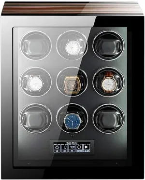 with Remote Control curator Wood Shell Piano Finish Quiet Motor Good Watch Winder for Automatic Watches LCD Touch Screen Display 